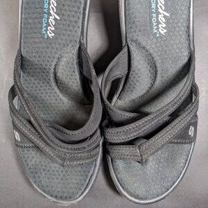 Sketchers Memory Foam Wedge Sandals Sz 10
